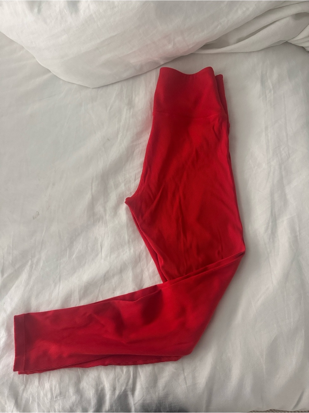 Solid & Striped Red Ribbed Leggings - Picture 2 of 2